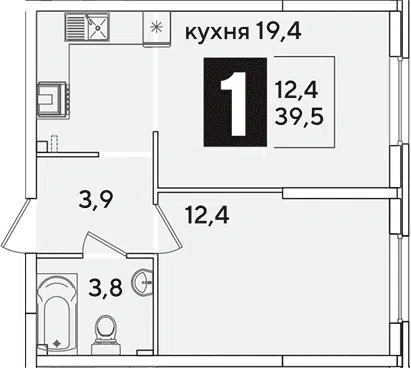 Планировка 2Е-к.кв