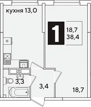 Планировка 1-к.кв