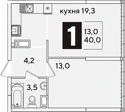 Планировка 2Е-к.кв