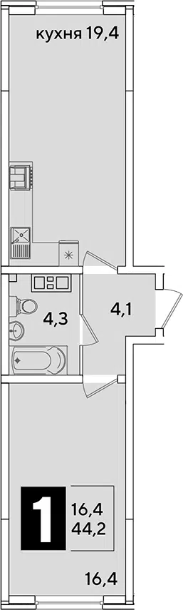 Планировка 2Е-к.кв