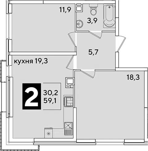 Планировка 3Е-к.кв