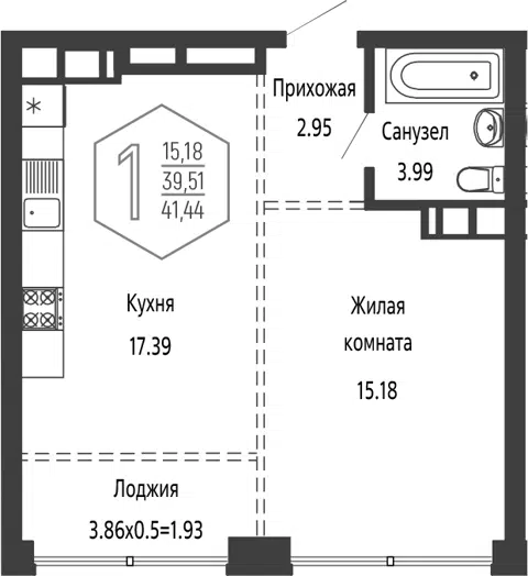 Планировка 2Е-к.кв