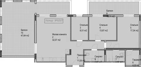 Планировка 3-к.кв