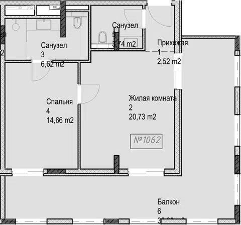 Планировка 2Е-к.кв