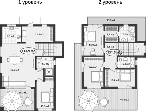 Планировка Коттеджи