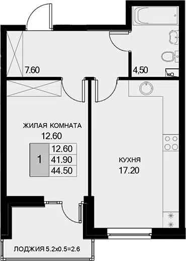 Планировка 1-к.кв
