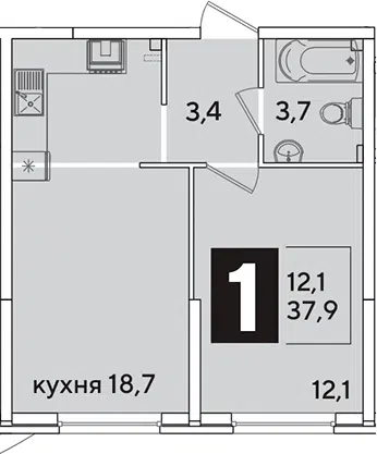 Планировка 2Е-к.кв