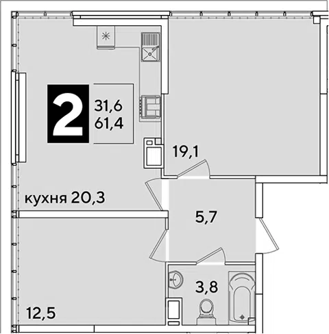 Планировка 3Е-к.кв