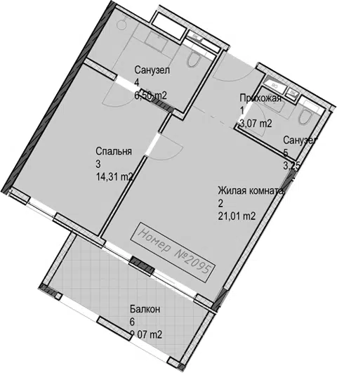 Планировка 2Е-к.кв
