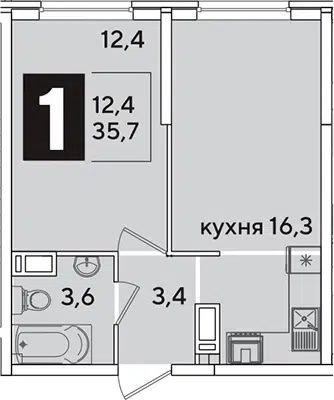 Планировка 2Е-к.кв