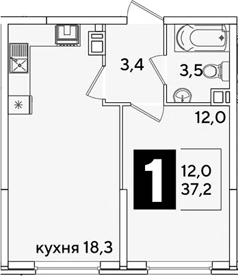 Планировка 2Е-к.кв