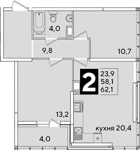 Планировка 3Е-к.кв