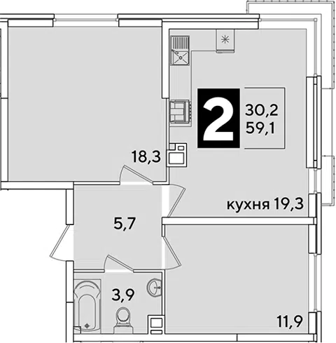 Планировка 3Е-к.кв