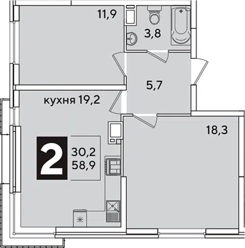 Планировка 3Е-к.кв