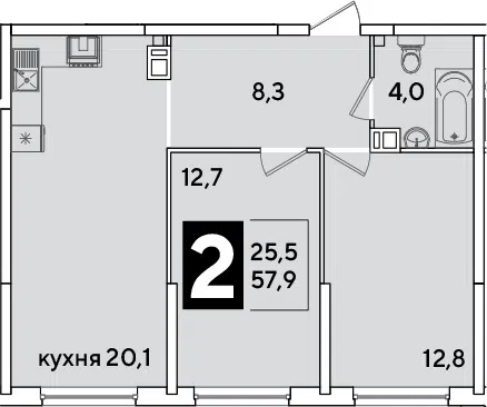 Планировка 3Е-к.кв