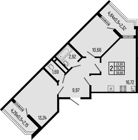 Планировка 3Е-к.кв