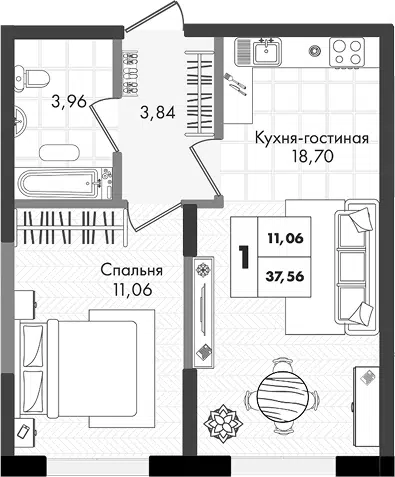 Планировка 2Е-к.кв