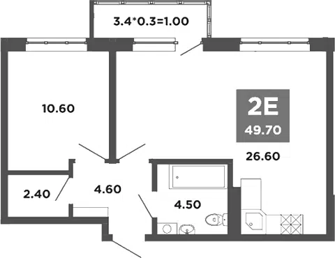 Планировка 2Е-к.кв