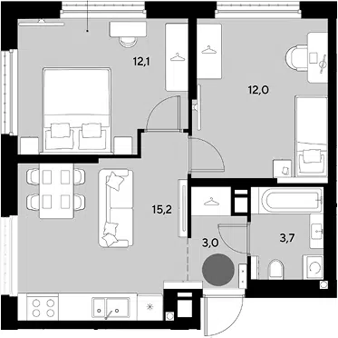 Планировка 3Е-к.кв