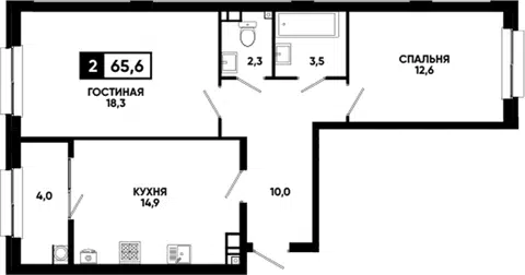 Планировка 2-к.кв