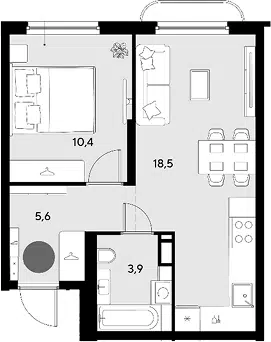 Планировка 2Е-к.кв