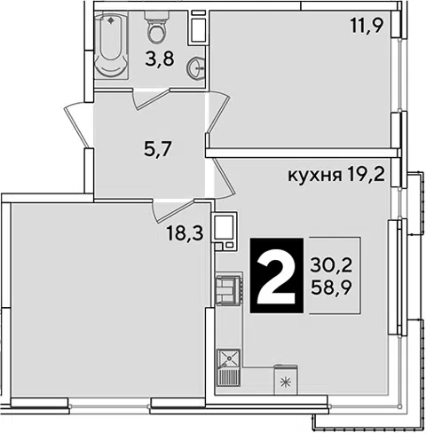 Планировка 3Е-к.кв