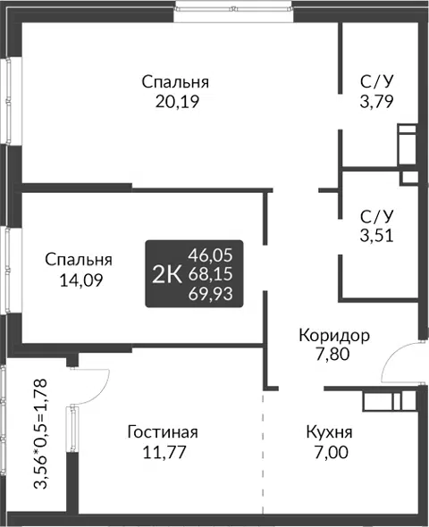 Планировка: 3Е-к.кв