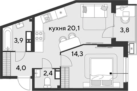 Планировка 2Е-к.кв