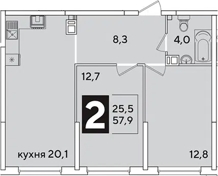 Планировка 3Е-к.кв