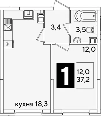 Планировка 2Е-к.кв