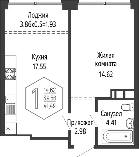 Планировка 2Е-к.кв