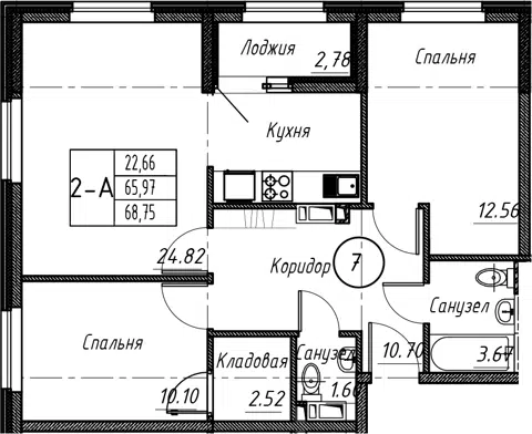 Планировка 3Е-к.кв
