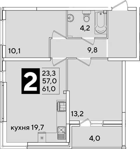 Планировка 3Е-к.кв
