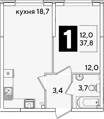 Планировка 2Е-к.кв
