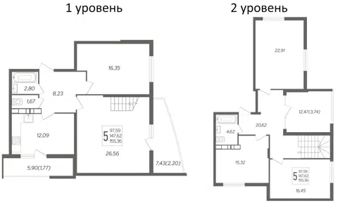 Планировка 5-к.кв