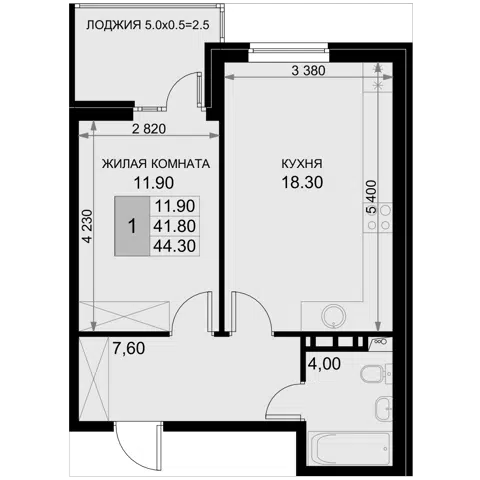 Планировка 2Е-к.кв
