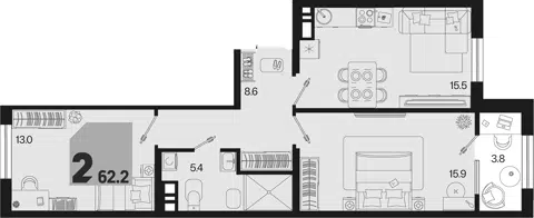 Планировка 3Е-к.кв