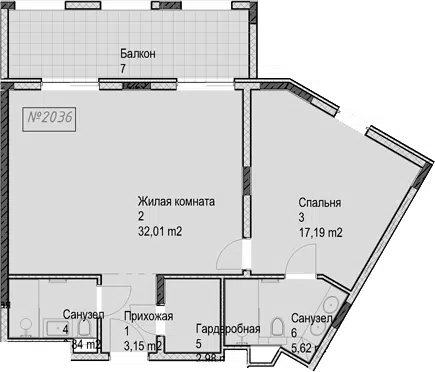Планировка 2Е-к.кв