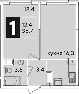 Планировка 2Е-к.кв