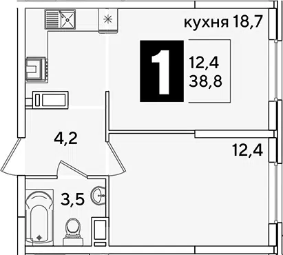 Планировка 2Е-к.кв
