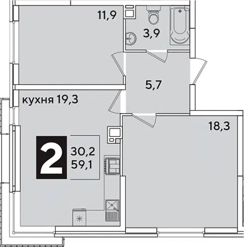 Планировка 3Е-к.кв