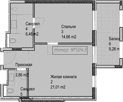 Планировка 2Е-к.кв
