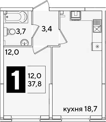 Планировка 2Е-к.кв