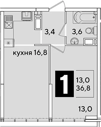 Планировка 2Е-к.кв