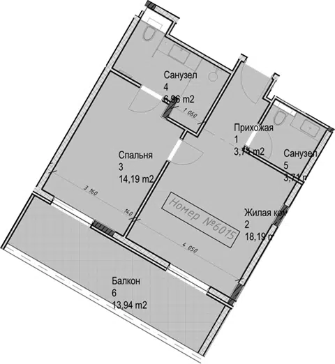 Планировка 2Е-к.кв