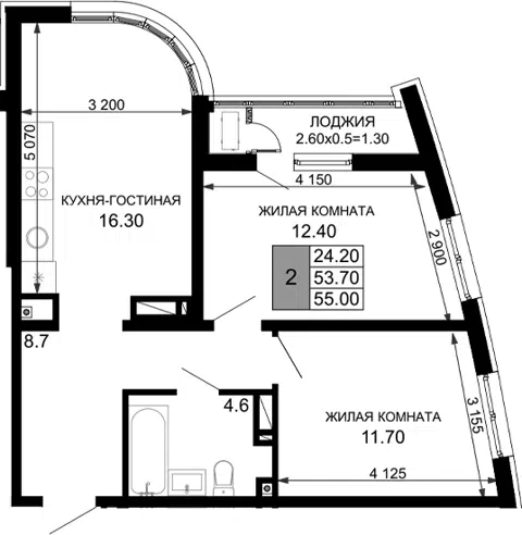Планировка 3Е-к.кв
