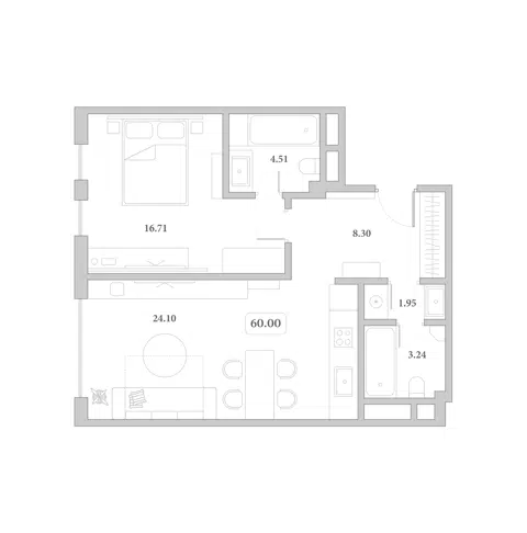 Планировка 2Е-к.кв