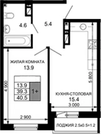 Планировка 2Е-к.кв