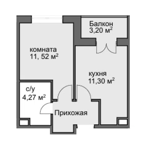 Планировка: 1-к.кв