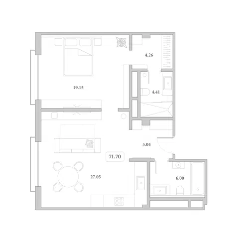 Планировка 2Е-к.кв
